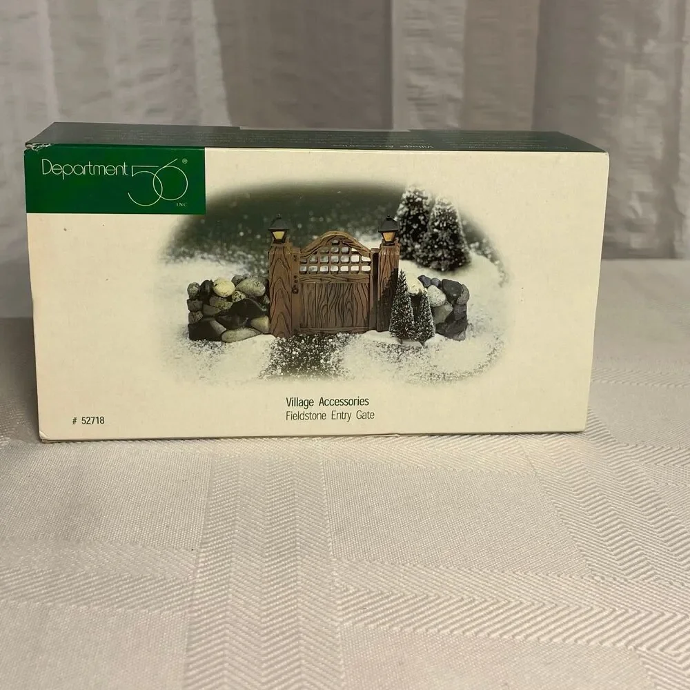 Dept 56 Fieldstone Entry Gate #52718 Village Accessory 1998 Retired Boxed